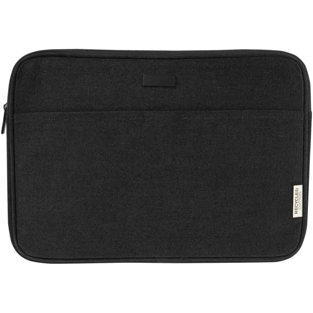 Joey 14" GRS recycled canvas laptop sleeve 2L Solid black