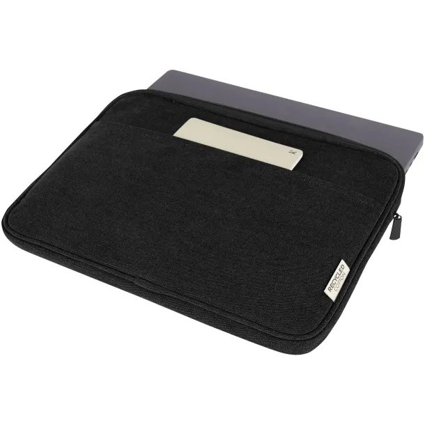 Joey 14" GRS recycled canvas laptop sleeve 2L Solid black