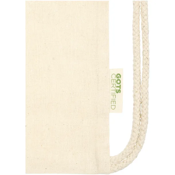 Orissa 140 g/m² GOTS organic cotton drawstring backpack Natural