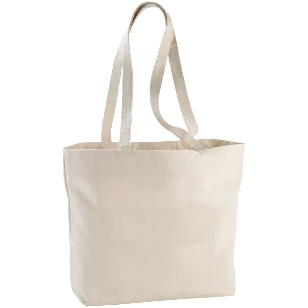 Ningbo 320 g/m² zippered cotton tote bag - Bullet Natural