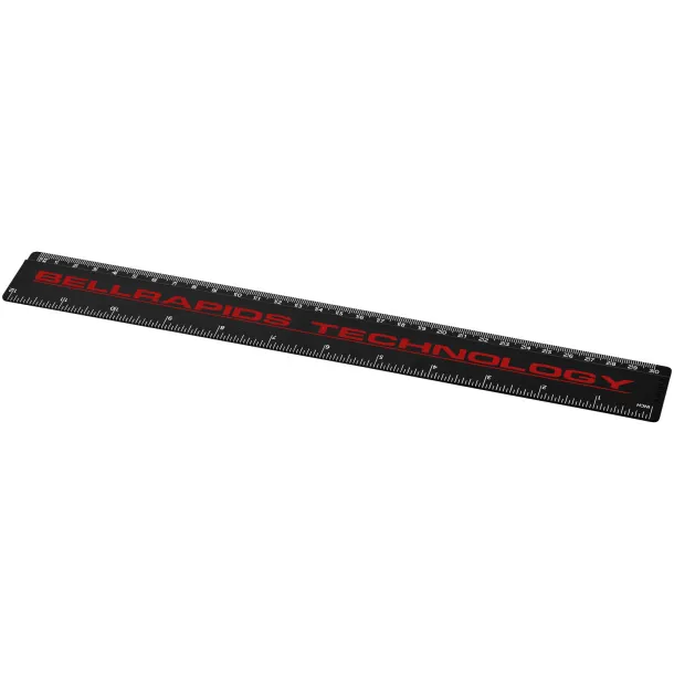 Renzo 30 cm plastic ruler Solid black