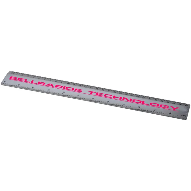 Renzo 30 cm plastic ruler - PF Manufactured Silver