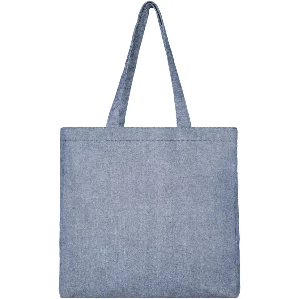 Pheebs 210 g/m² recycled gusset tote bag Heather blue