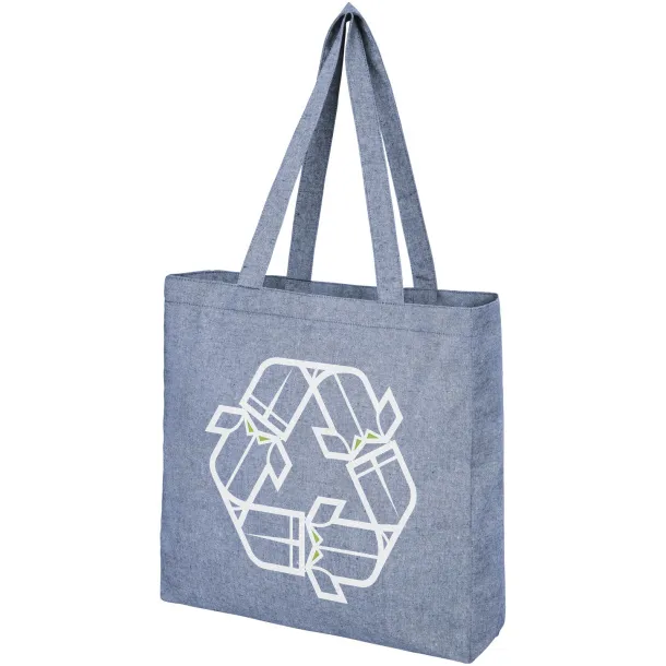 Pheebs 210 g/m² recycled gusset tote bag Heather blue