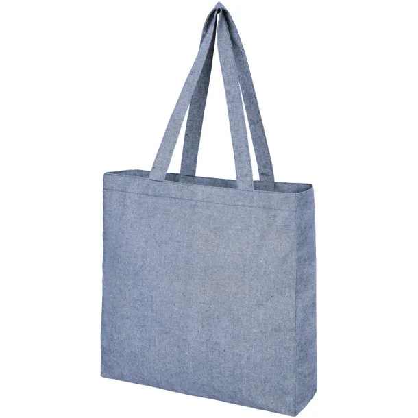 Pheebs 210 g/m² recycled gusset tote bag Heather blue