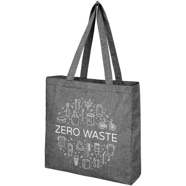 Pheebs 210 g/m² recycled gusset tote bag Heather black