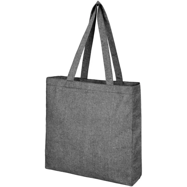 Pheebs 210 g/m² recycled gusset tote bag Heather black