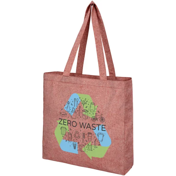 Pheebs 210 g/m² recycled gusset tote bag Heather red