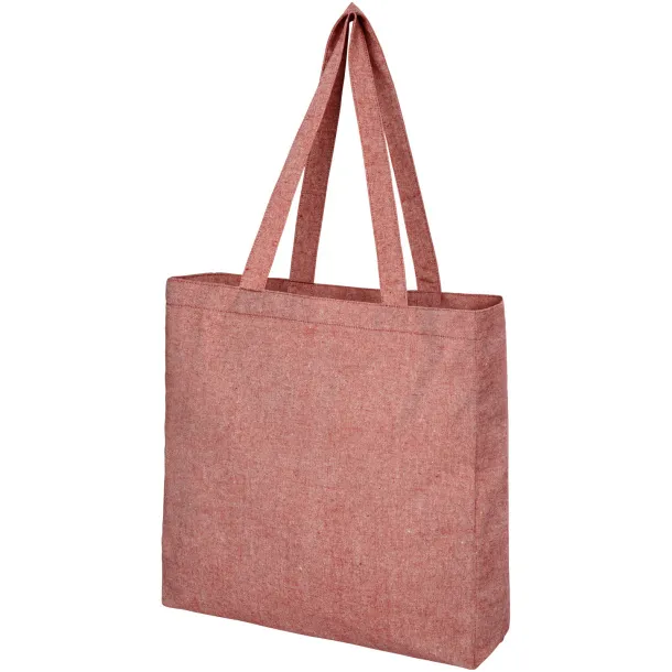 Pheebs 210 g/m² recycled gusset tote bag Heather red