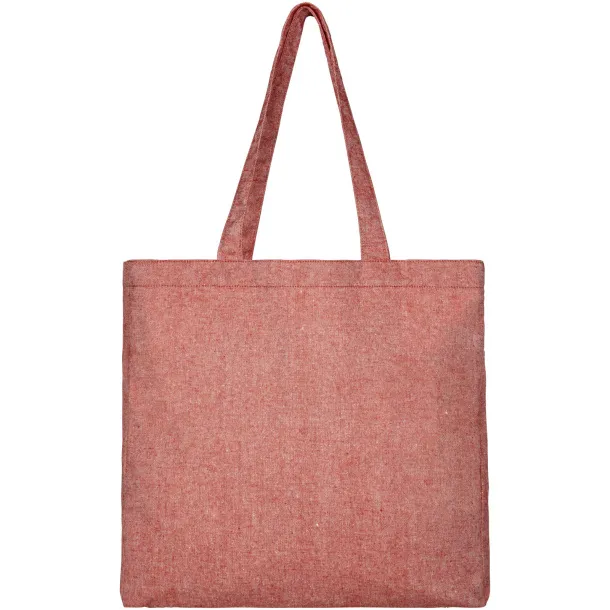 Pheebs 210 g/m² recycled gusset tote bag - Unbranded Heather red