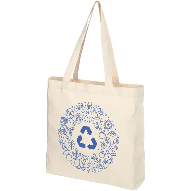 Pheebs 210 g/m² recycled gusset tote bag Heather natural