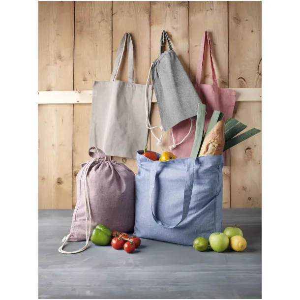 Pheebs 210 g/m² recycled gusset tote bag - Unbranded Heather natural