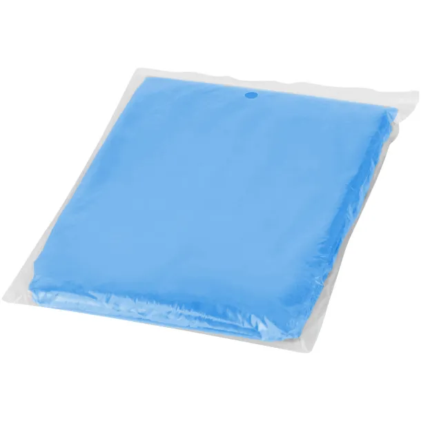 Ziva disposable rain poncho with storage pouch Royal blue