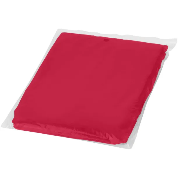 Ziva disposable rain poncho with storage pouch - Unbranded Red