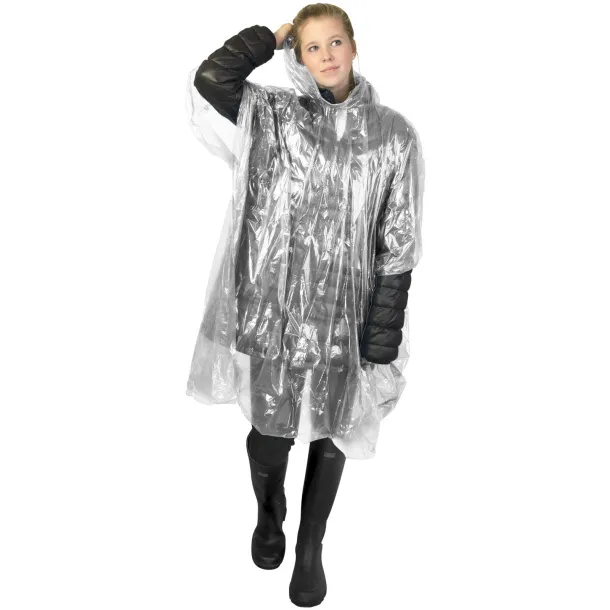 Ziva disposable rain poncho with storage pouch - Unbranded White