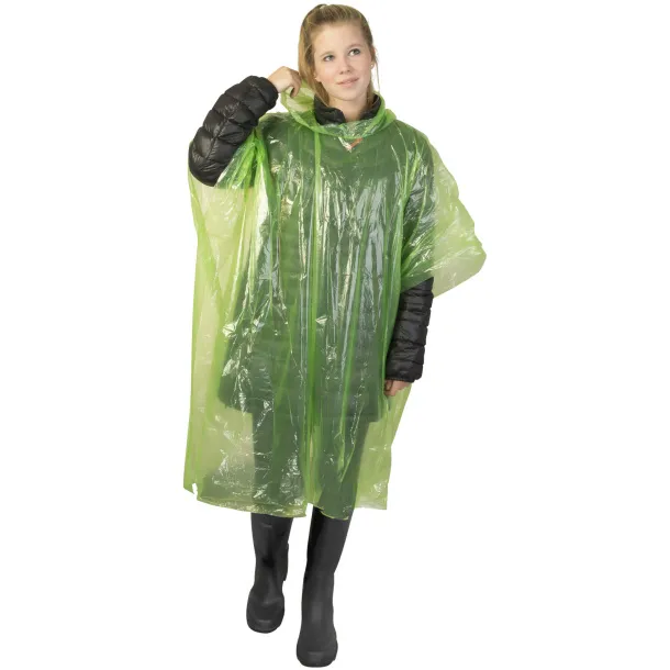 Ziva disposable rain poncho with storage pouch - Unbranded Lime