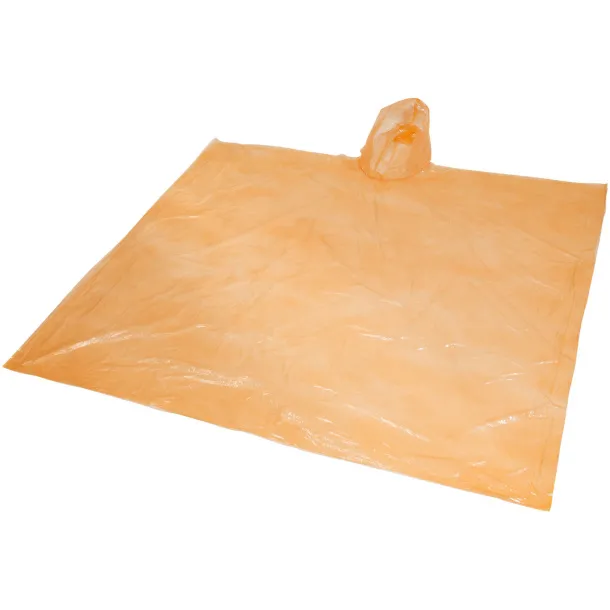 Ziva disposable rain poncho with storage pouch - Unbranded Orange