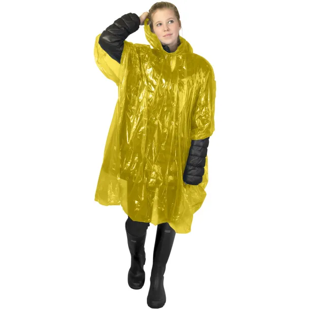 Ziva disposable rain poncho with storage pouch - Unbranded Yellow