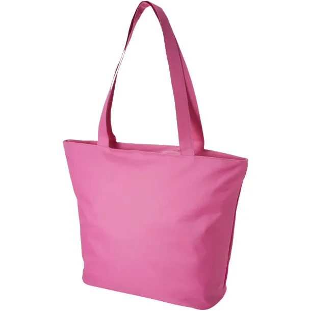 Panama zippered tote bag Transparent pink