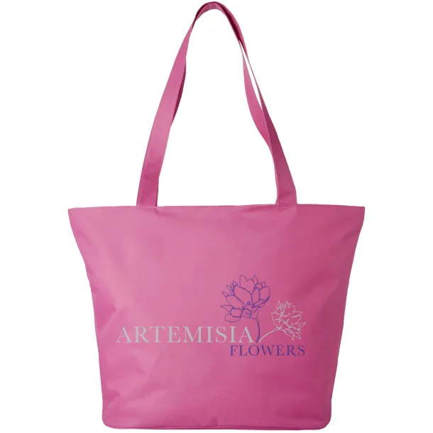 Panama zippered tote bag Transparent pink