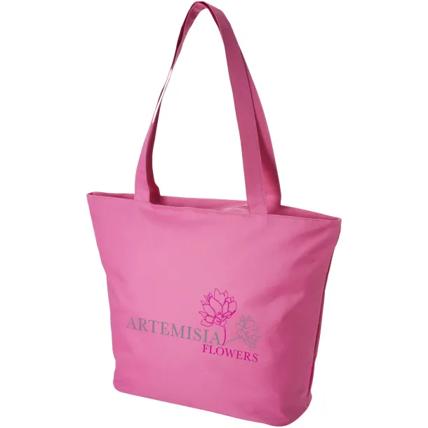 Panama zippered tote bag Transparent pink