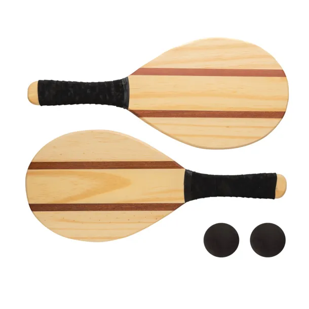  Wooden frescobol tennis set - XD Collection Brown 