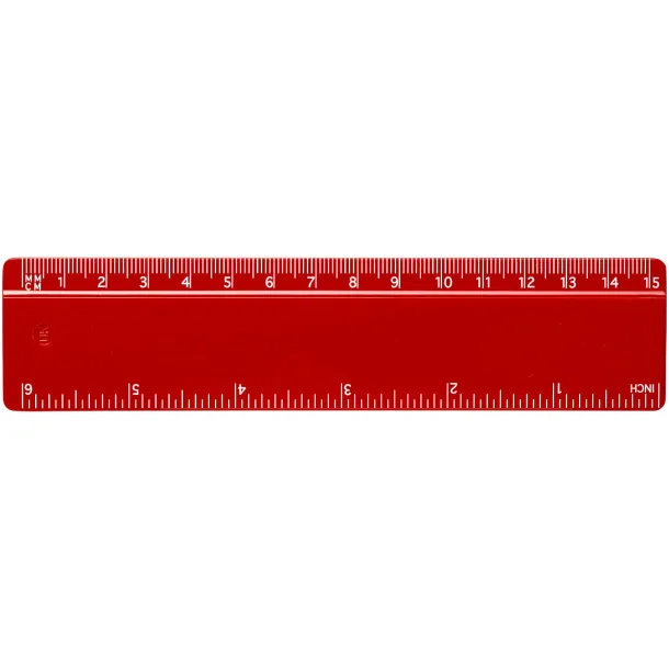 Renzo 15 cm plastic ruler Red