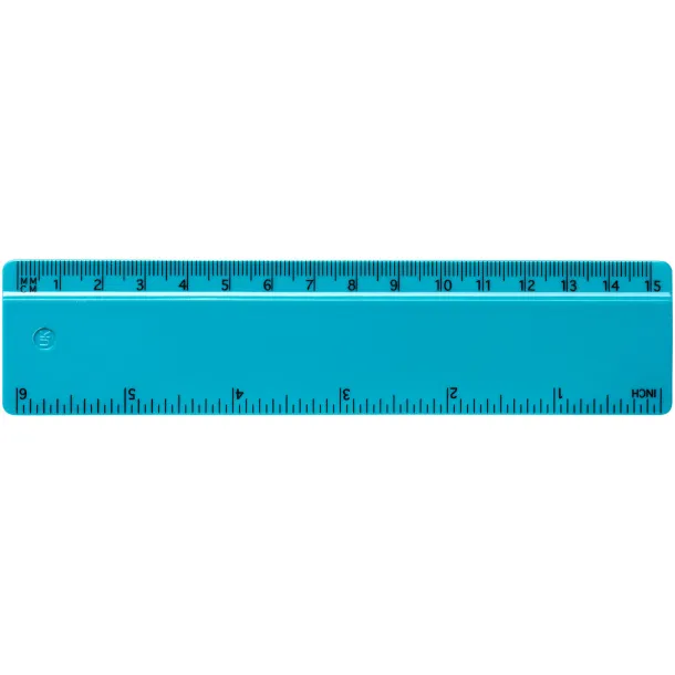 Renzo 15 cm plastic ruler Aqua