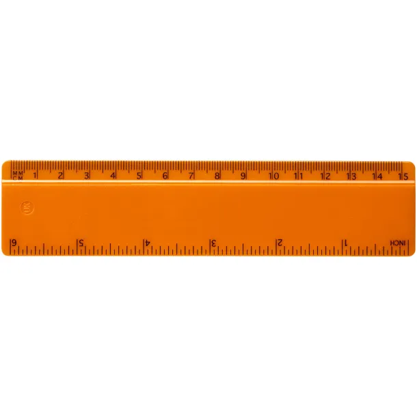 Renzo 15 cm plastic ruler Orange