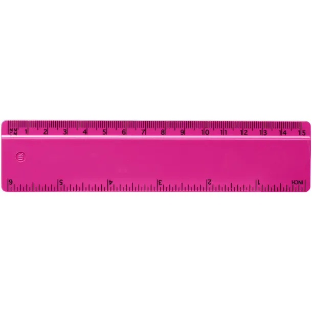 Renzo 15 cm plastic ruler Magenta