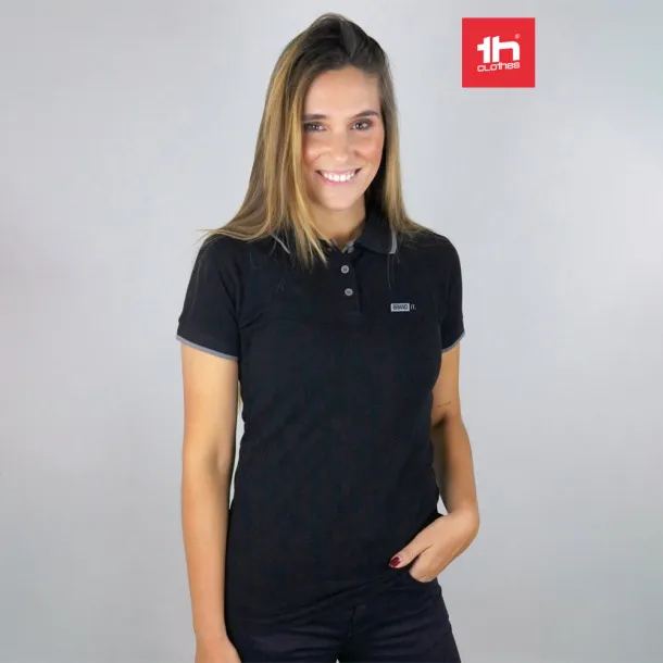 ROME WOMEN ženska prijanjajuća polo majica, 195 g/m² Crna