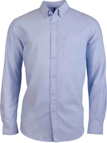  LONG-SLEEVED WASHED OXFORD COTTON SHIRT - Kariban Oxford Blue