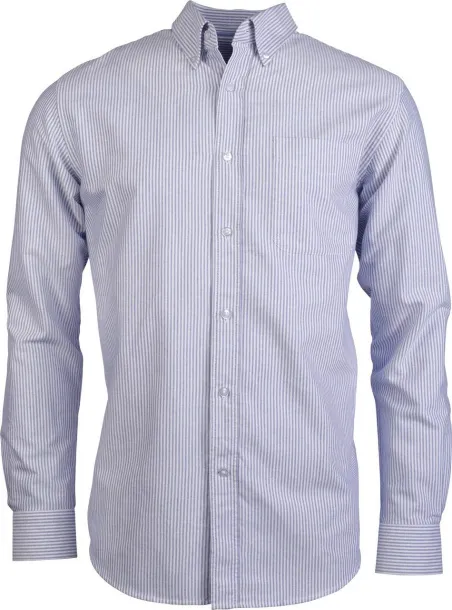  LONG-SLEEVED WASHED OXFORD COTTON SHIRT - Kariban White Oxford Blue