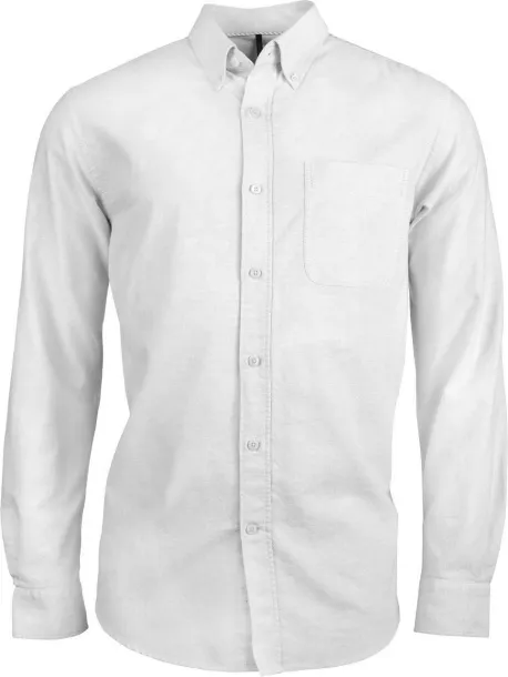  LONG-SLEEVED WASHED OXFORD COTTON SHIRT - Kariban White