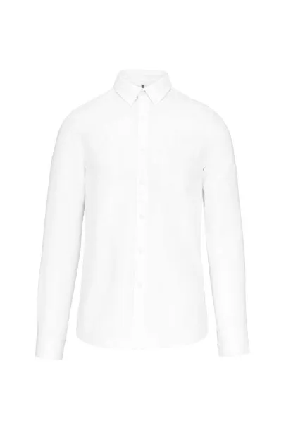  LONG-SLEEVED WASHED OXFORD COTTON SHIRT - Kariban White