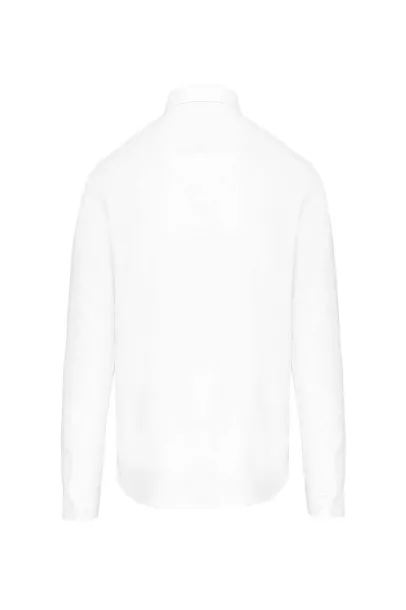  LONG-SLEEVED WASHED OXFORD COTTON SHIRT - Kariban White