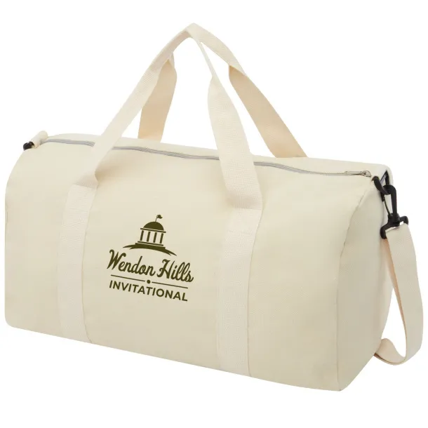 Pheebs 210 g/m² recycled cotton and polyester duffel bag Natural