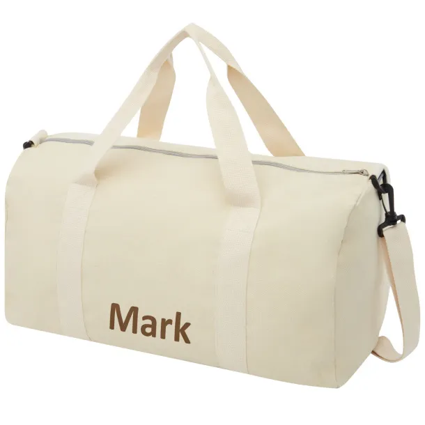 Pheebs 210 g/m² recycled cotton and polyester duffel bag Natural