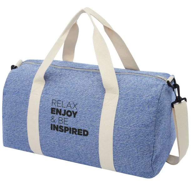 Pheebs 210 g/m² recycled cotton and polyester duffel bag Navy Blue