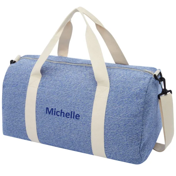 Pheebs 210 g/m² recycled cotton and polyester duffel bag Navy Blue