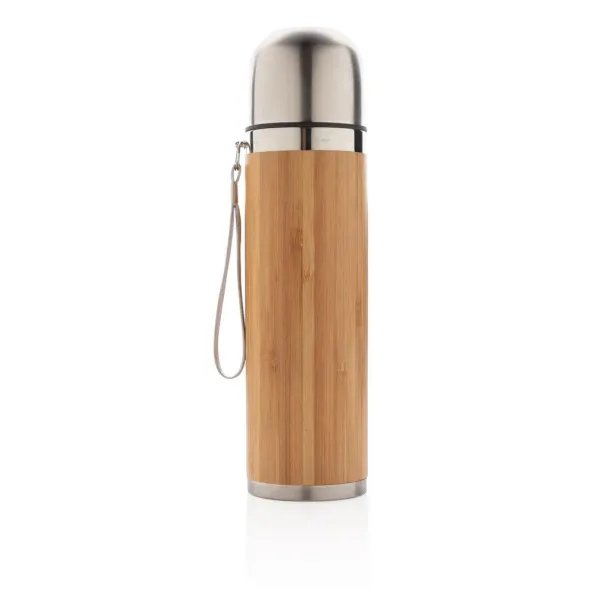  Bamboo vacuum travel flask - XD Collection Brown 