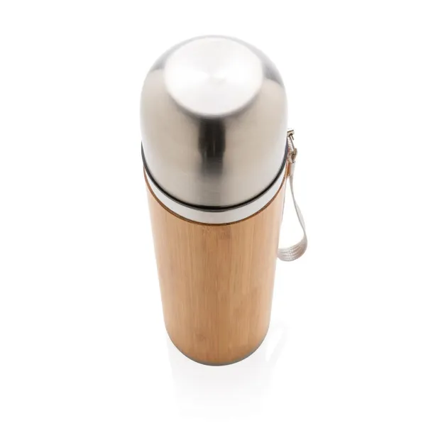  Bamboo vacuum travel flask - XD Collection Brown 