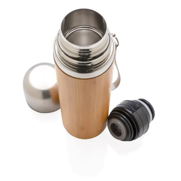  Bamboo vacuum travel flask - XD Collection Brown 