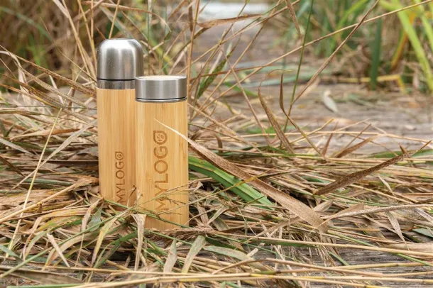  Bamboo vacuum travel flask - XD Collection Brown 