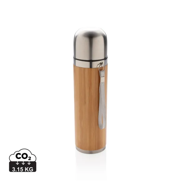  Bamboo vacuum travel flask - XD Collection Brown 