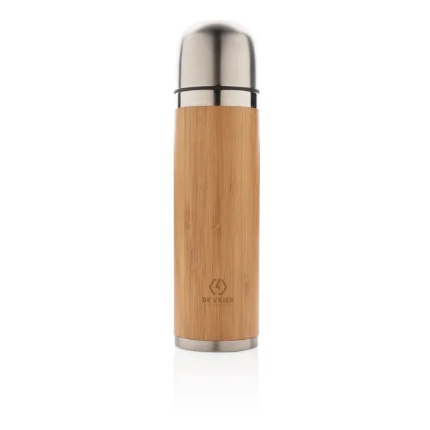  Bamboo vacuum travel flask - XD Collection Brown 