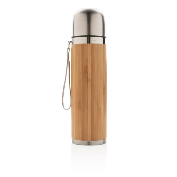  Bamboo vacuum travel flask - XD Collection Brown 