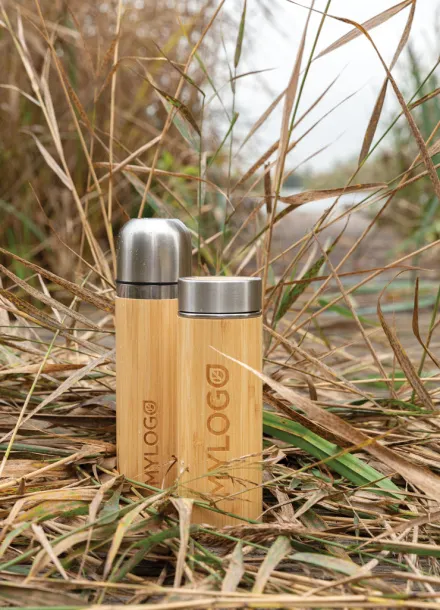  Bamboo vacuum travel flask - XD Collection Brown 