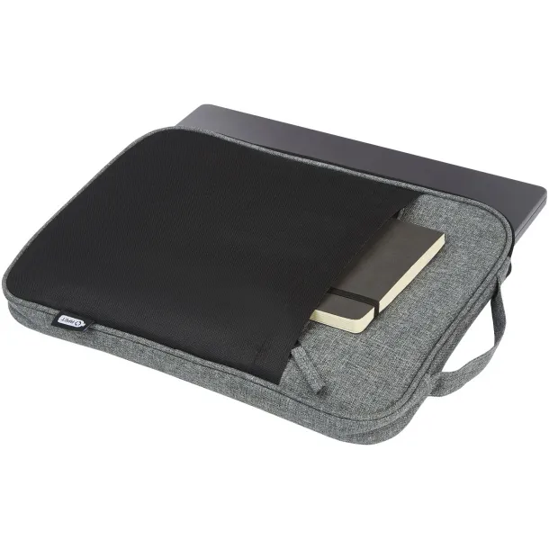 Reclaim 14" GRS recycled two-tone laptop sleeve 2.5L - Bullet Solid black Heather grey