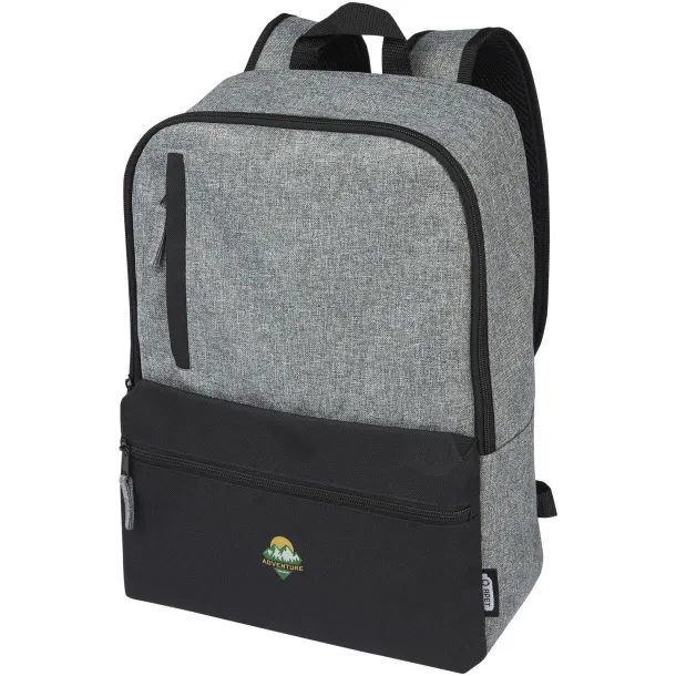 Reclaim 15" GRS recycled two-tone laptop backpack 14L - Bullet Crna Heather grey